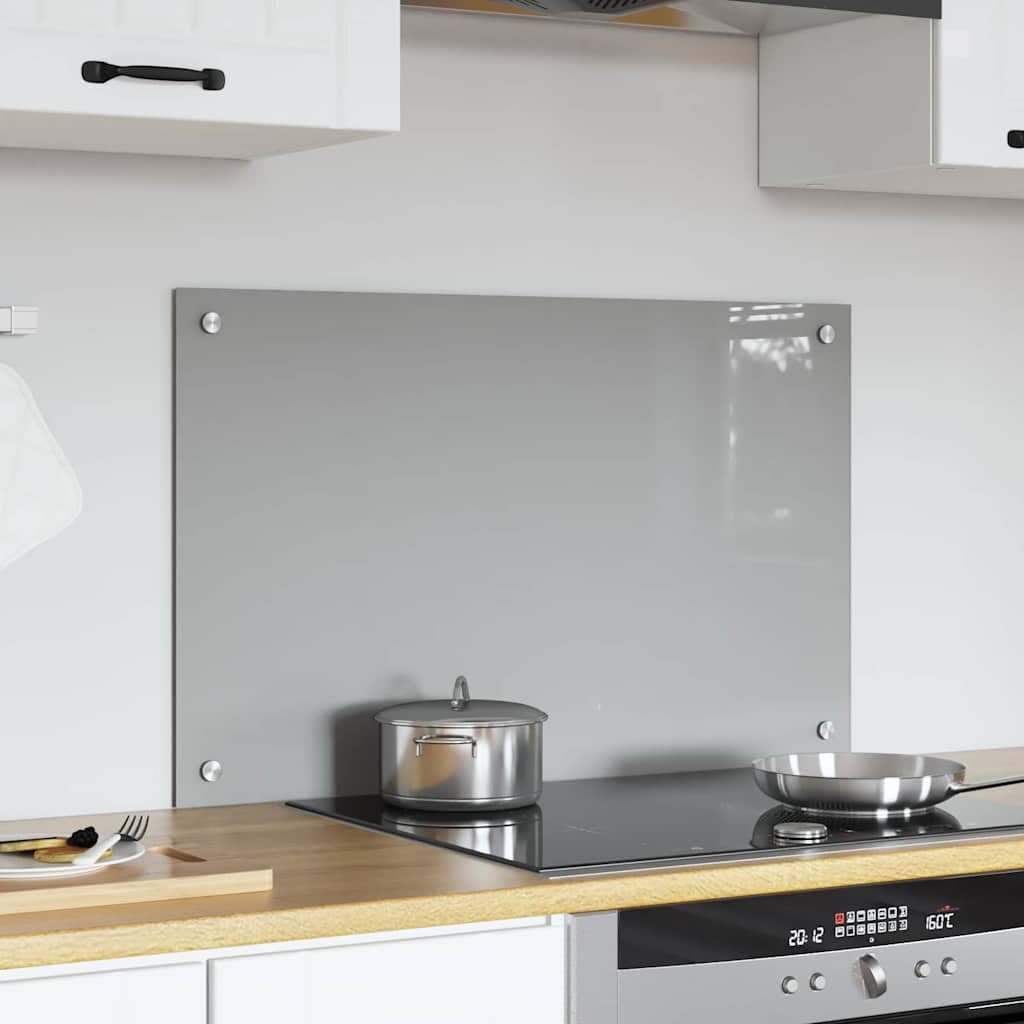 Kitchen Backsplash Light Grey 80 x 50 cm Tempered Glass
