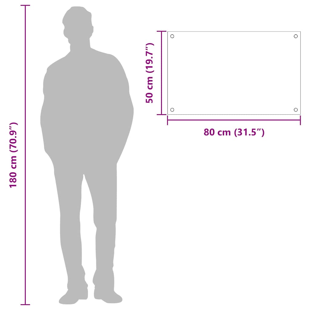 Kitchen Backsplash Light Grey 80 x 50 cm Tempered Glass