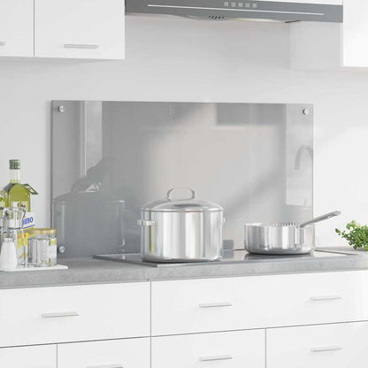 Kitchen Backsplash Light Grey 100 x 50 cm Tempered Glass