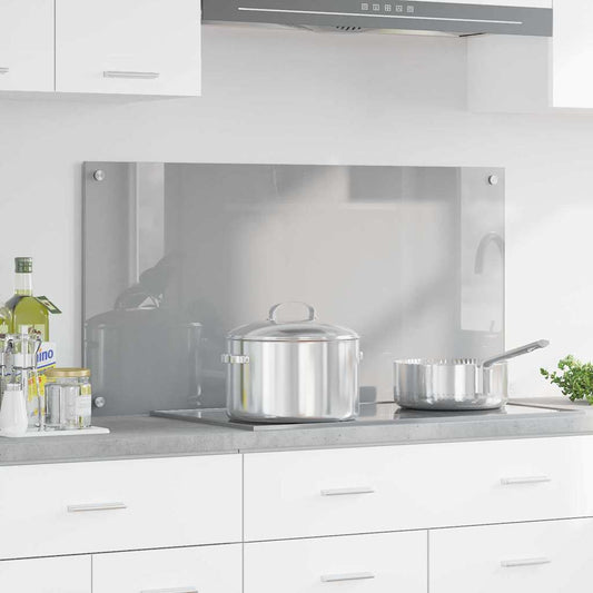 Kitchen Backsplash Light Grey 100 x 50 cm Tempered Glass