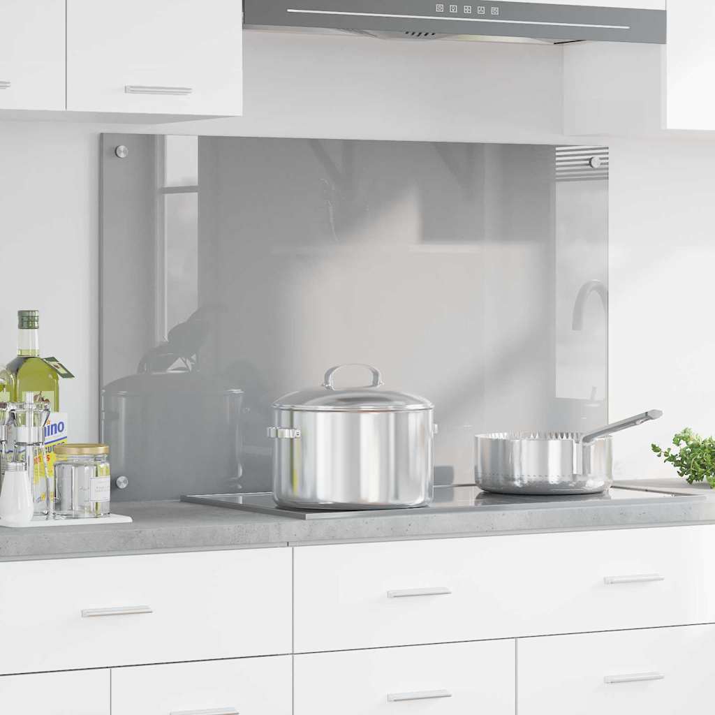 Kitchen Backsplash Light Grey 100 x 60 cm Tempered Glass