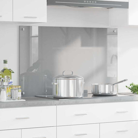 Kitchen Backsplash Light Grey 100 x 60 cm Tempered Glass