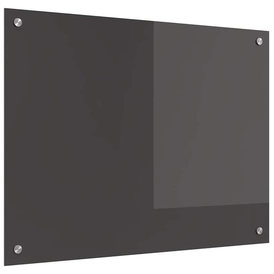 Kitchen Backsplash Dark Grey 80 x 60 cm Tempered Glass
