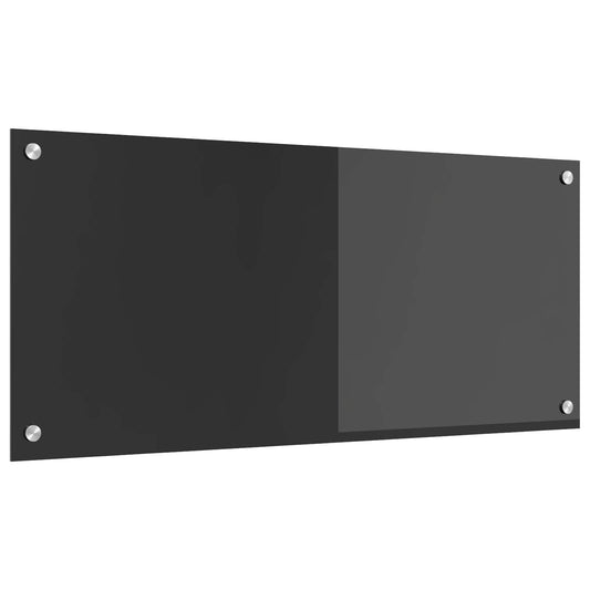 Kitchen Backsplash Dark Grey 90 x 40 cm Tempered Glass