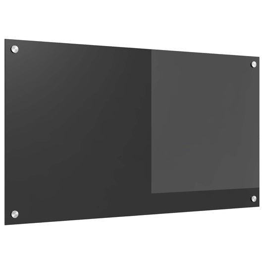 Kitchen Backsplash Dark Grey 90 x 50 cm Tempered Glass