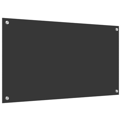 Kitchen Backsplash Dark Grey 90 x 50 cm Tempered Glass