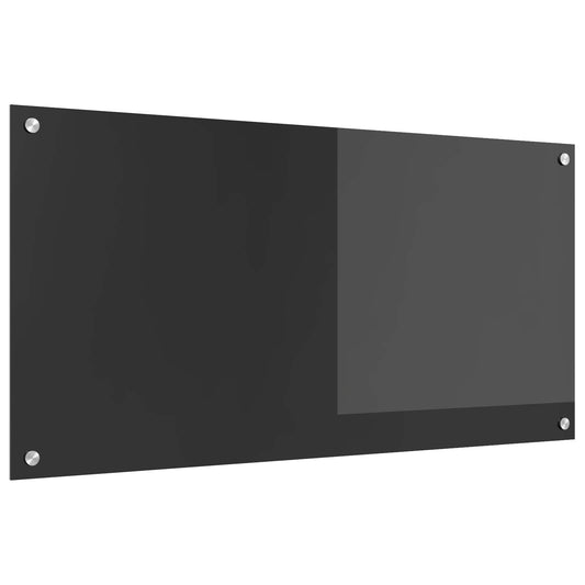 Kitchen Backsplash Dark Grey 100 x 50 cm Tempered Glass