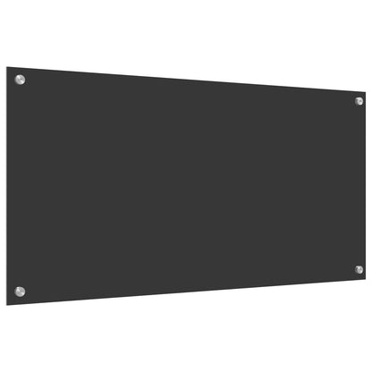 Kitchen Backsplash Dark Grey 100 x 50 cm Tempered Glass