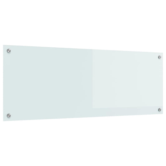 Kitchen Backsplash White 110 x 40 cm Tempered Glass