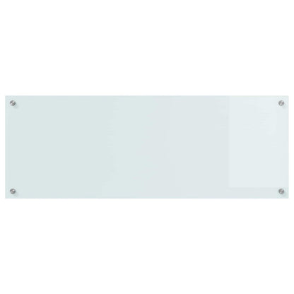 Kitchen Backsplash White 110 x 40 cm Tempered Glass