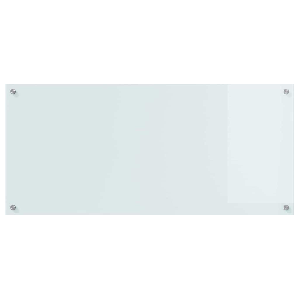 Kitchen Backsplash White 110 x 50 cm Tempered Glass