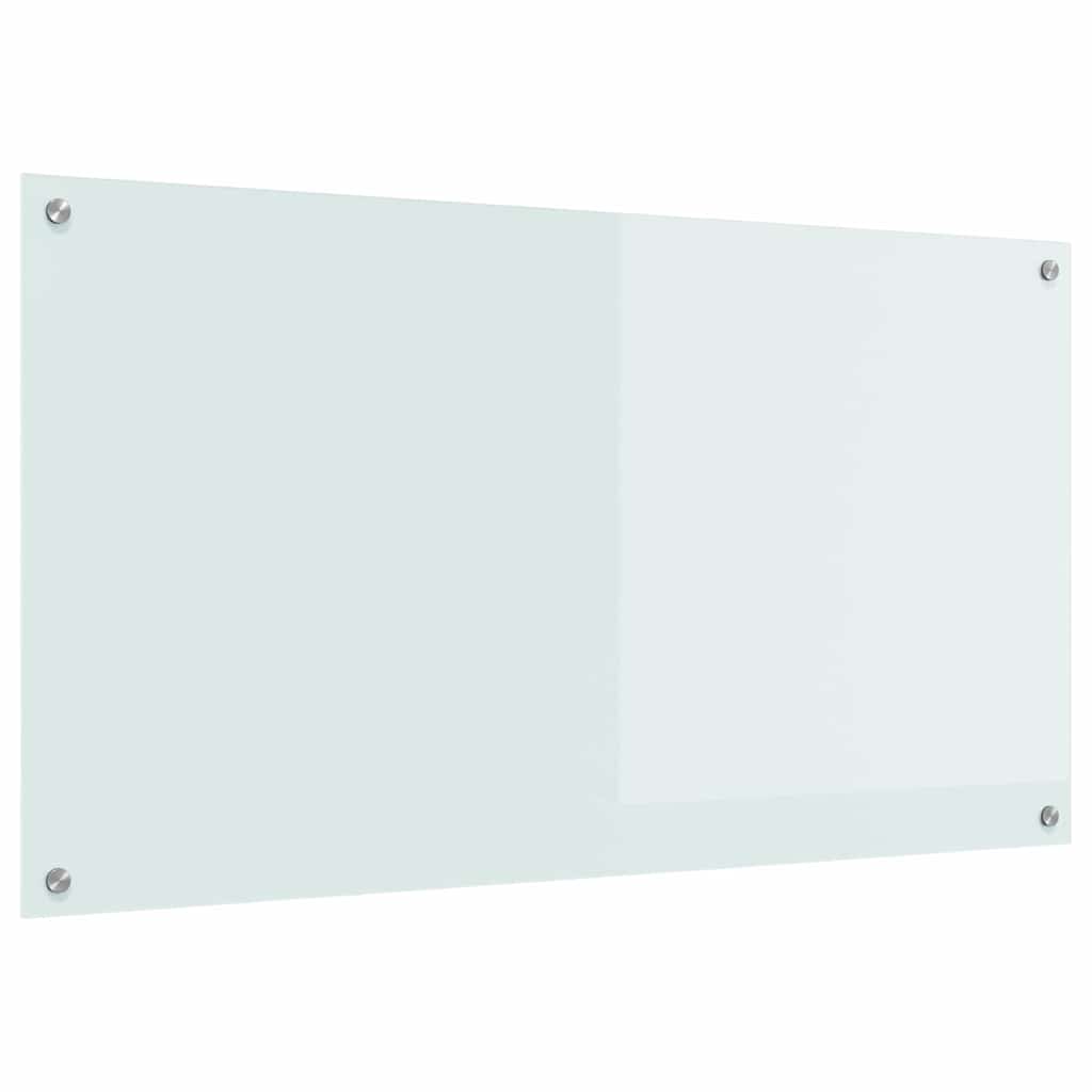 Kitchen Backsplash White 110 x 60 cm Tempered Glass