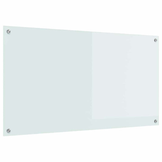 Kitchen Backsplash White 110 x 60 cm Tempered Glass