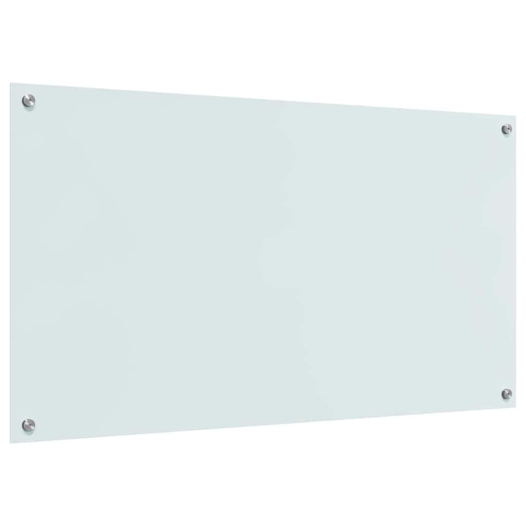 Kitchen Backsplash White 110 x 60 cm Tempered Glass