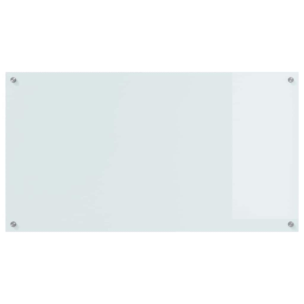 Kitchen Backsplash White 110 x 60 cm Tempered Glass
