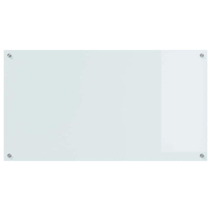 Kitchen Backsplash White 110 x 60 cm Tempered Glass