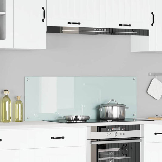 Kitchen Backsplash White 120 x 40 cm Tempered Glass