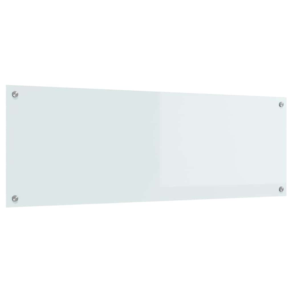 Kitchen Backsplash White 120 x 40 cm Tempered Glass