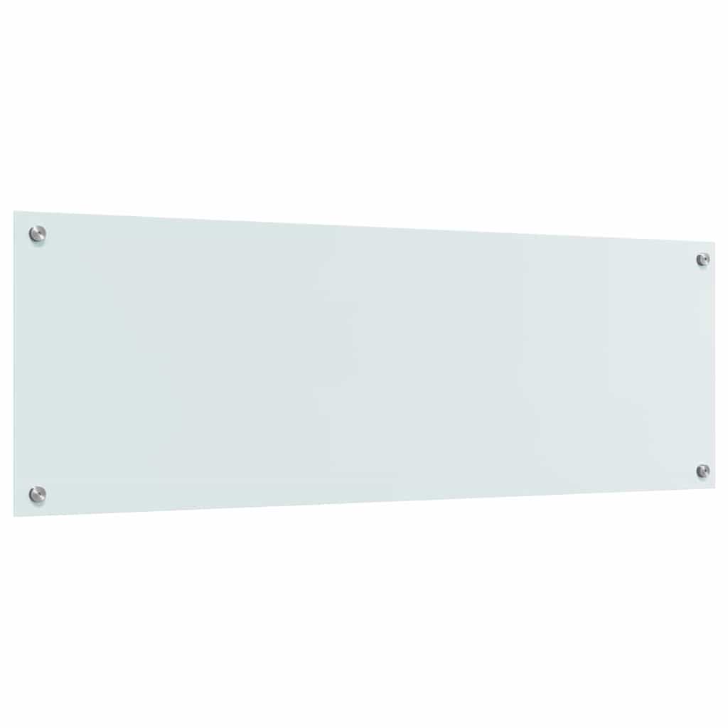 Kitchen Backsplash White 120 x 40 cm Tempered Glass