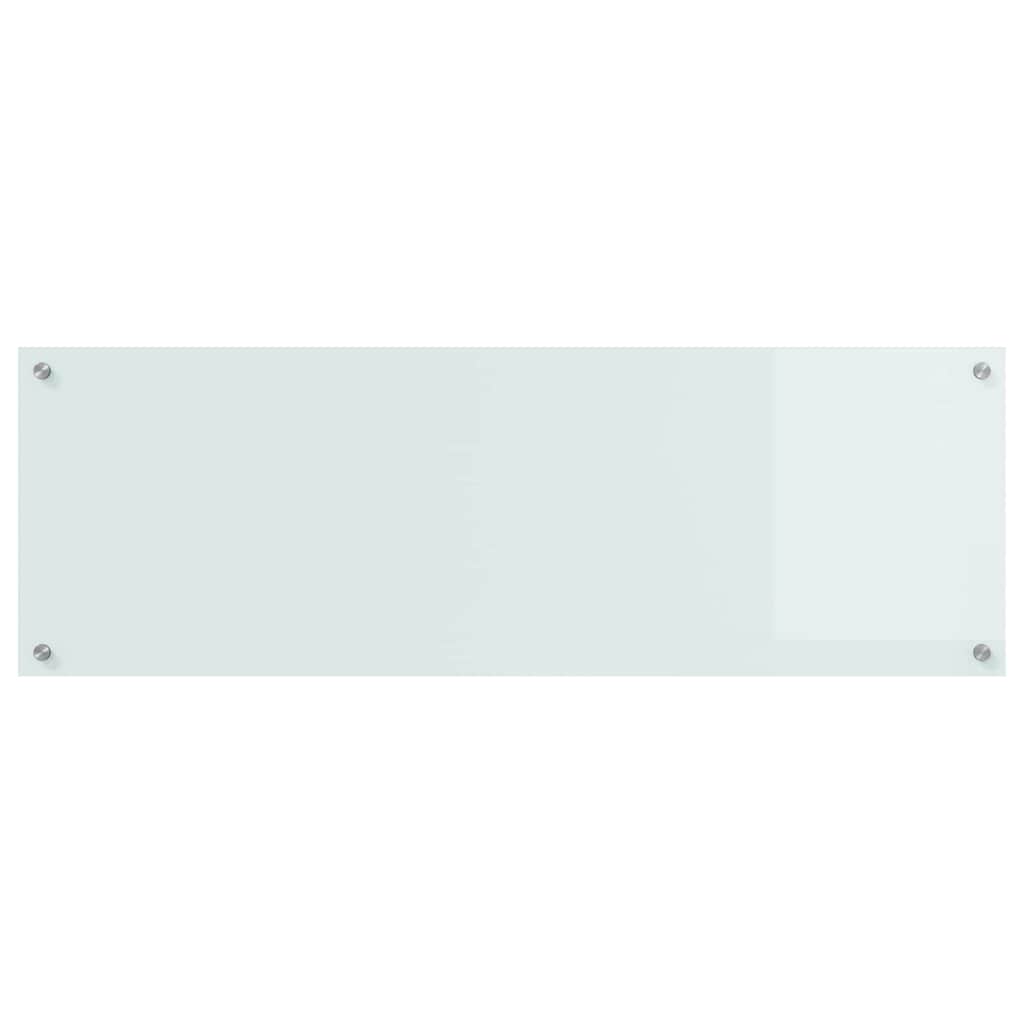 Kitchen Backsplash White 120 x 40 cm Tempered Glass