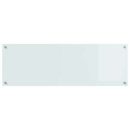 Kitchen Backsplash White 120 x 40 cm Tempered Glass