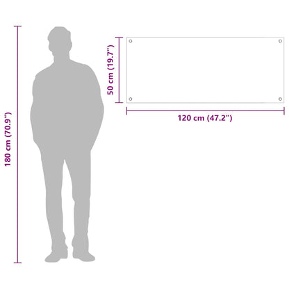 Kitchen Backsplash White 120 x 50 cm Tempered Glass