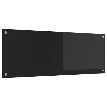 Kitchen Backsplash Black 110 x 40 cm Tempered Glass