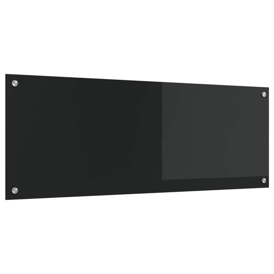 Kitchen Backsplash Black 110 x 40 cm Tempered Glass