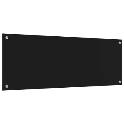 Kitchen Backsplash Black 110 x 40 cm Tempered Glass