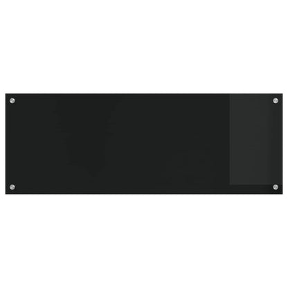 Kitchen Backsplash Black 110 x 40 cm Tempered Glass