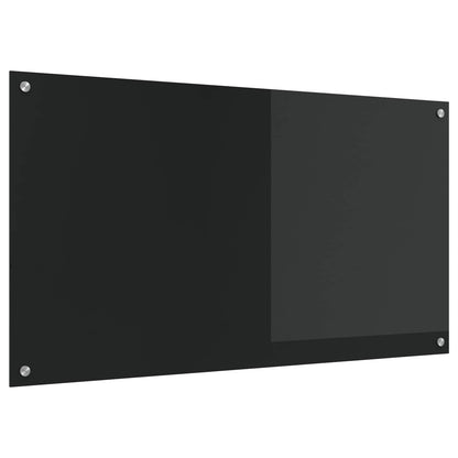 Kitchen Backsplash Black 110 x 60 cm Tempered Glass