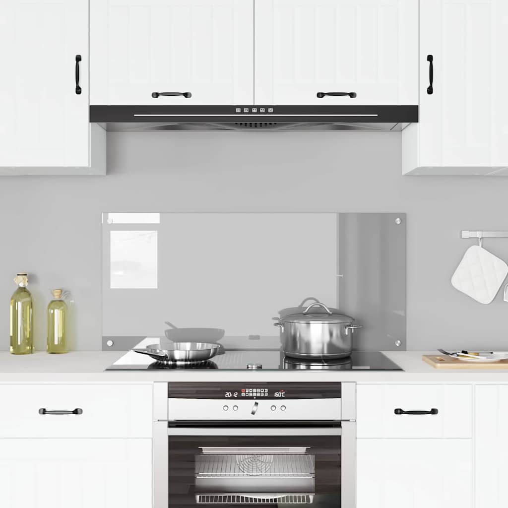 Kitchen Backsplash Light Grey 110 x 50 cm Tempered Glass