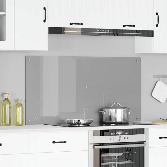 Kitchen Backsplash Light Grey 120 x 60 cm Tempered Glass