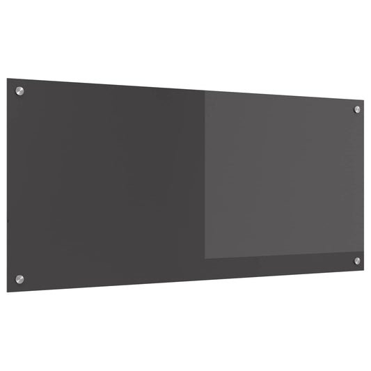 Kitchen Backsplash Dark Grey 110 x 50 cm Tempered Glass