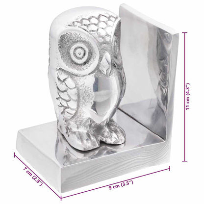 Bookends 2 pcs Silver 7 x 9 x 11 cm Aluminium