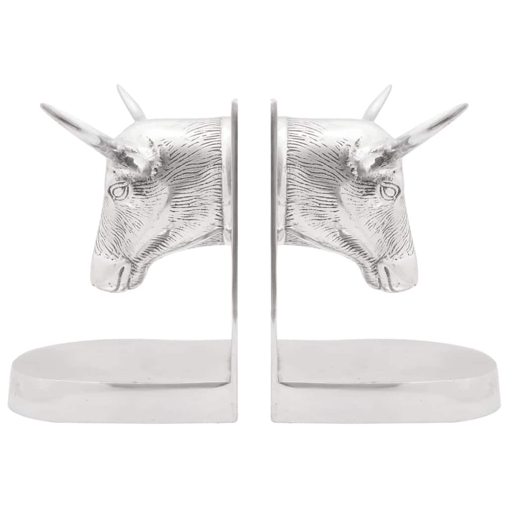 Bookends 2 pcs Silver 21.5 x 15.5 x 20 cm Aluminium