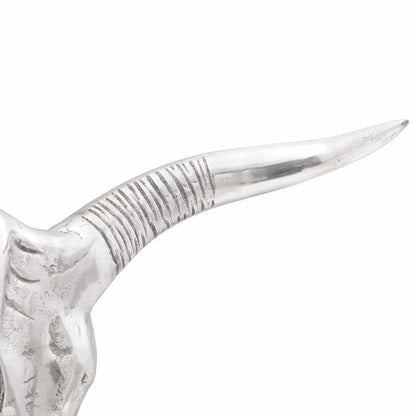 Bull Skull Silver 49 x 10 x 36 cm Aluminium
