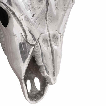 Bull Skull Silver 49 x 10 x 36 cm Aluminium