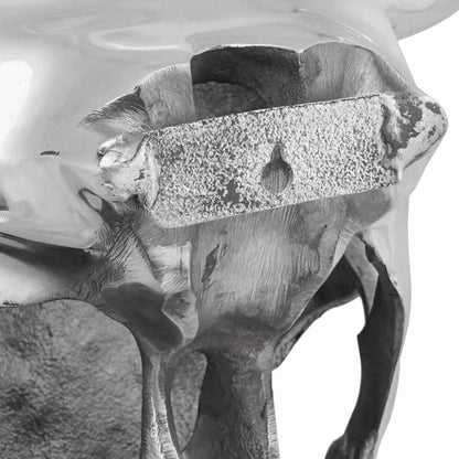 Bull Skull Silver 34 x 13 x 53 cm Aluminium