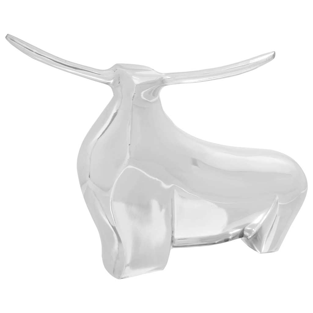 Bull Sculpture Silver 37 x 44 x 17 cm Aluminium