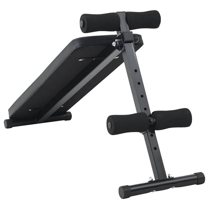 Sit Up Bench Black 124 x 33.5 x 55 cm Powder-Coated Steel