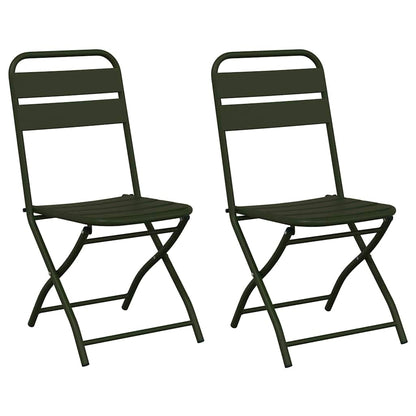 Garden Folding Chair Folding 2 pcs Green 42 x 52 x82cm