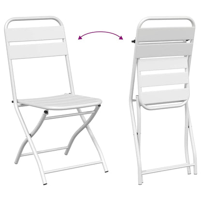 Garden Folding Chair Folding 2 pcs White 42 x 52 x82cm