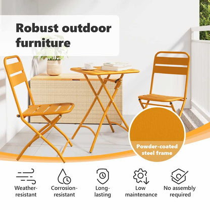 Garden Folding Chair Folding 2 pcs Mustard 42 x 52 x82cm