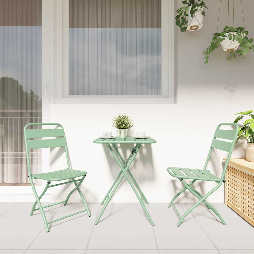 Garden Folding Chair Folding 2 pcs Light Mint 42 x 52 x82cm