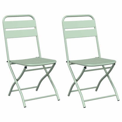 Garden Folding Chair Folding 2 pcs Light Mint 42 x 52 x82cm