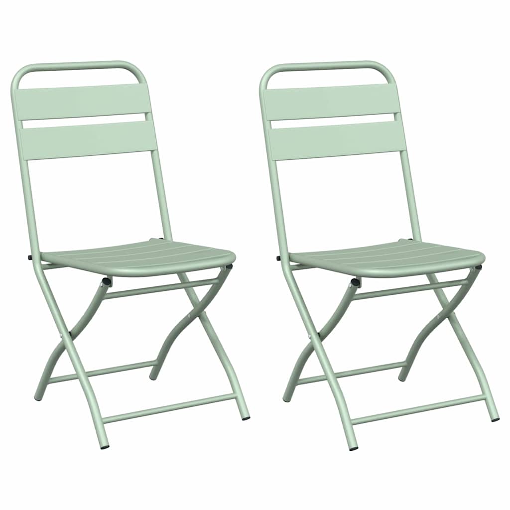 Garden Folding Chair Folding 2 pcs Light Mint 42 x 52 x82cm