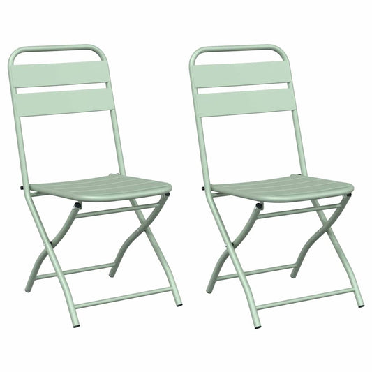 Garden Folding Chair Folding 2 pcs Light Mint 42 x 52 x82cm