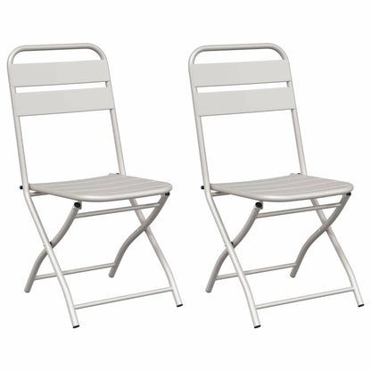 Garden Folding Chair Folding 2 pcs Beige 42 x 52 x82cm