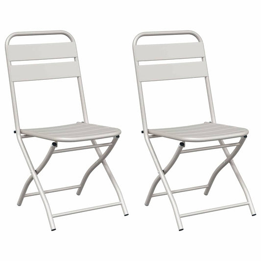 Garden Folding Chair Folding 2 pcs Beige 42 x 52 x82cm